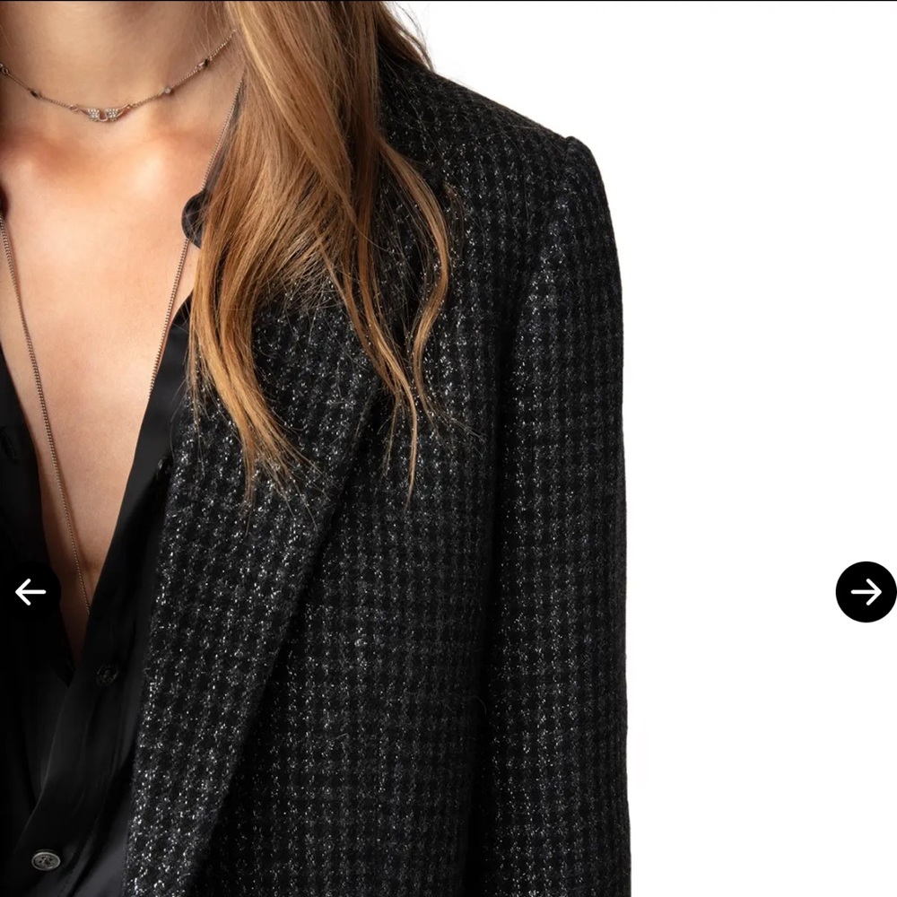 NWT Blue Zadig & Voltaire Viva Car Shimmer Blazer - Picture 10 of 10